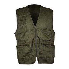 Gilet De Pèche Chasse Reporter Multi-Poches - Kaki Vert Foncé - Taille XL - NEUF