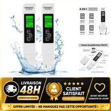 Testeur qualité eau 3 en 1 TDS EC thermomètre LCD rétroéclairé lot de 2