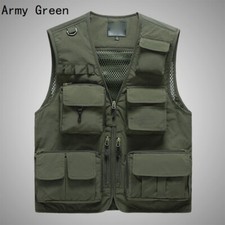 Gilet De Pêche Pour Hommes À Poches Multiples, Chic Et Rétro