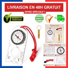 Boussole Randonnée Lumineuse Etanche avec Sifflet - Navigation Orientation