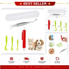 Pince à tiques 5 pièces acier inoxydable tire-tique chien chat humain