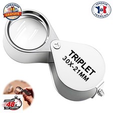Loupe Bijoutier Pliable 30x Lentille Verre 21mm Poche Grossissante