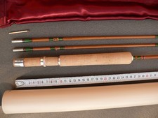 Canne à mouche pêche Bambou refendu 7'6p 2 scions 111g custom pezon michel Blank