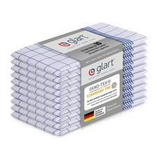 48KB2 Lot de 10 torchons 50x70 cm Bleu à Carreaux 100% Coton, certifié OekoT...