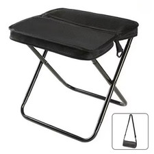 Tabouret Pliant Camping Portable Pêche Randonnée Léger 120kg Sac transport Noir