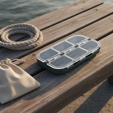 Boîte à Mouches de Pêche Étanche Boîte à Leurres Compartimentée Portable