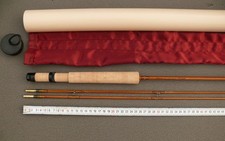 Canne à mouche pêche Bambou refendu 7'3p 2 scions 98 g custom Pezon Michel Blank