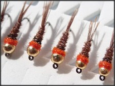 NYMPHES PHEASANT TAIL TUNGSTENE OR ORANGE H12-14-16-18 PAR 3