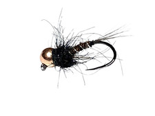 1 x Mouche Nymphe Queue Faisan BILLE NOIRE H10/12/14/16/18 bead nymph black
