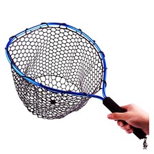 Epuisette Fly Pêche Filet Soft Caoutchouc Landing Net Truite Catch Capturer Net