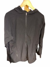 Veste coupe-vent homme noire à capuche zippée avec poches, polyester XL