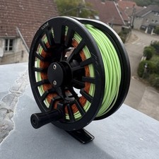 Devaux moulinet de pêche à la mouche noir avec soie verte orange
