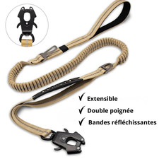 Laisse Chien Anti-Choc en Nylon – Résistante – Clip Sécurité – Réfléchissante