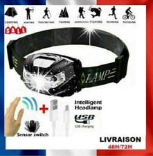 Lampe Frontale LED, Rechargeable USB Phare LED Puissante Torche Etanche
